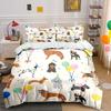 "Dog Party Themed Decor Set" Soft Skin-Friendly Bedding Set Includes 1 Duvet Cover And 2 Pillowcase Gift
