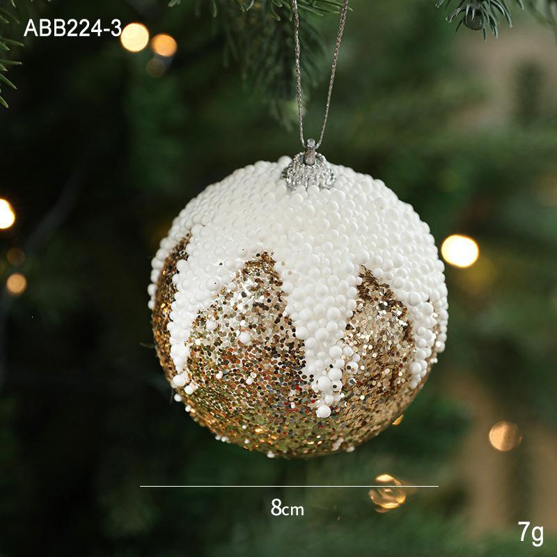 8CM Creative Foam Christmas Tree Ball Pendant Decoration