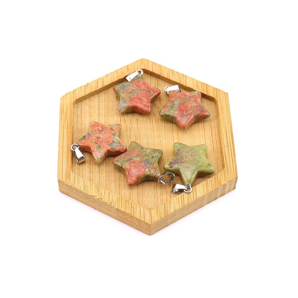 Agate Star Pendant Necklace Jewelry Powder Crystal Necklace Fashion Valentine'S Day Gift 20 * 6