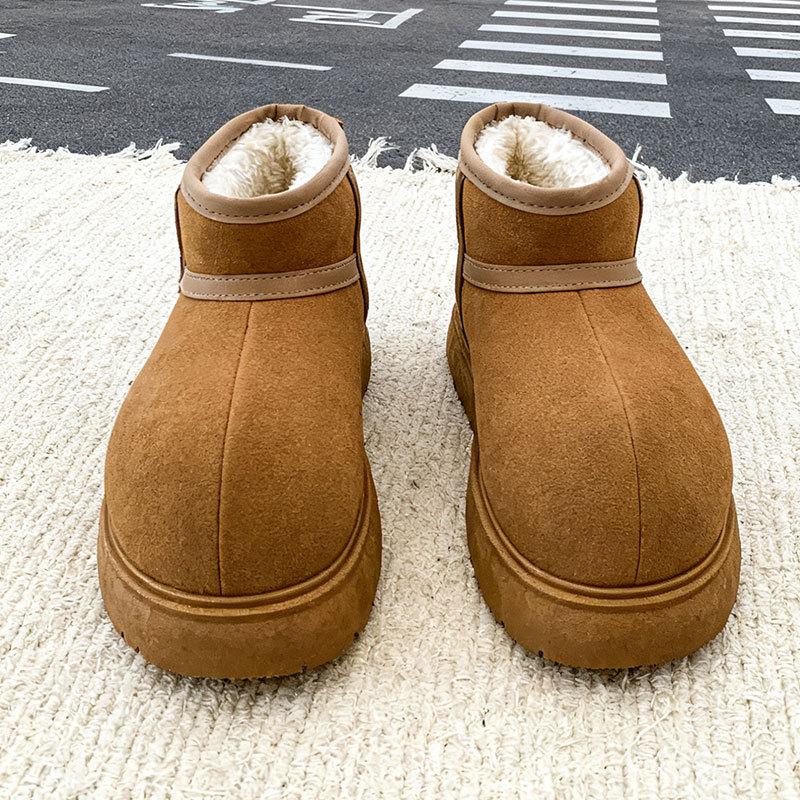 

Thick-soled big head ugly cute kapibara snow boots women s velvet thickened new winter warm cute cotton shoes 35