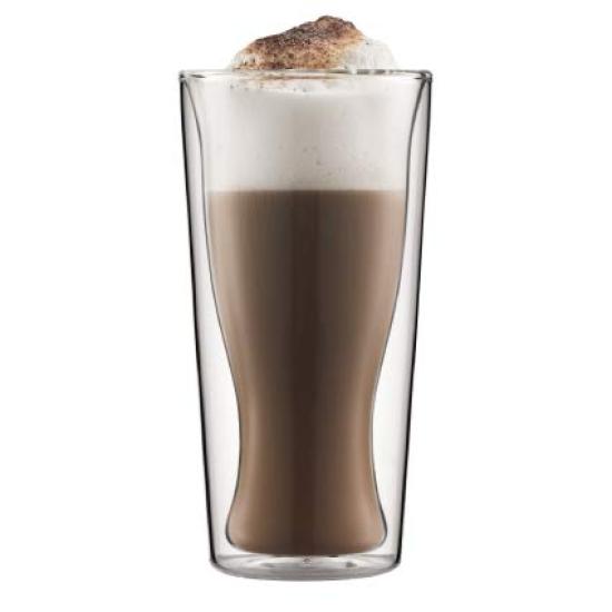 BODUM SKÅL Double-Wall Glass Tumbler, 350ml, Set of 2, Insulates Against Cold or Hot Drinks, Double-Walled, Microwave and Oven Safe, Dishwasher Safe