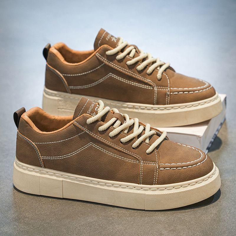 Men's shoes spring Korean version versatile casual shoes board shoes youth 2025 new niche design trendy shoes non-slip thick sole