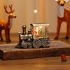 Festival Glowing Christmas Train Figurine Christmas Light Up Miniature Train Scene Ornament for Family Celebration