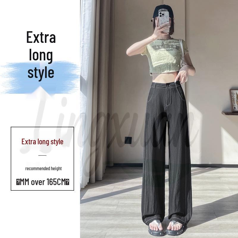 

Women s High-Waisted Dark Blue Tencel Denim Jeans - Spring/Summer 2026, Fashionable Straight-Leg with Contrast Stitching. M