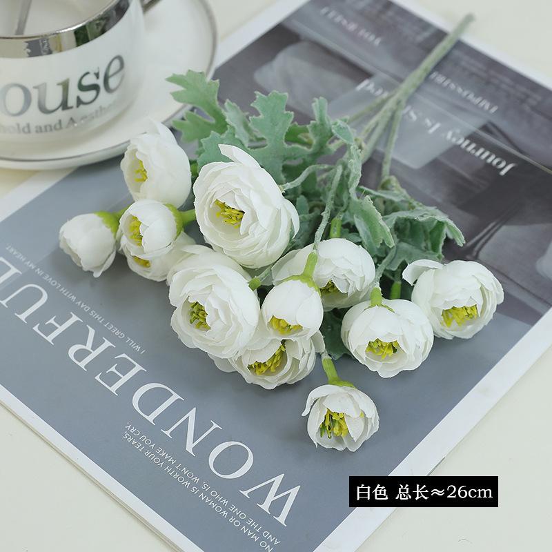 

Simulation flower dew lotus bouquet multi-color optional, wedding hall road decoration белый