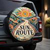 1pc, Bohemian Style Sunflower Floral Print Car Tire Cover, Fashionable Universal Wheel Hub Protector, Spare Tire Protection, Per