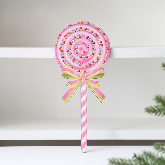 Christmas Lollipop Yard Sign Xmas Candy Lawn Sign Winter Holiday Lollipop Decoration for Indoor Outdoor Pathway Patio Decor