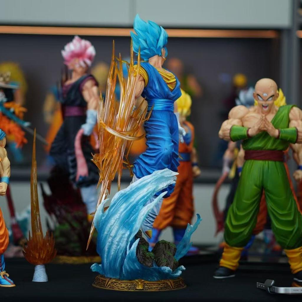 40cm/15.75inch Drogan Boll Z Vegetto Figure 3 Heads Replace Super Saiyan Action Figure Gk Statue Collection Model Toys Gifts