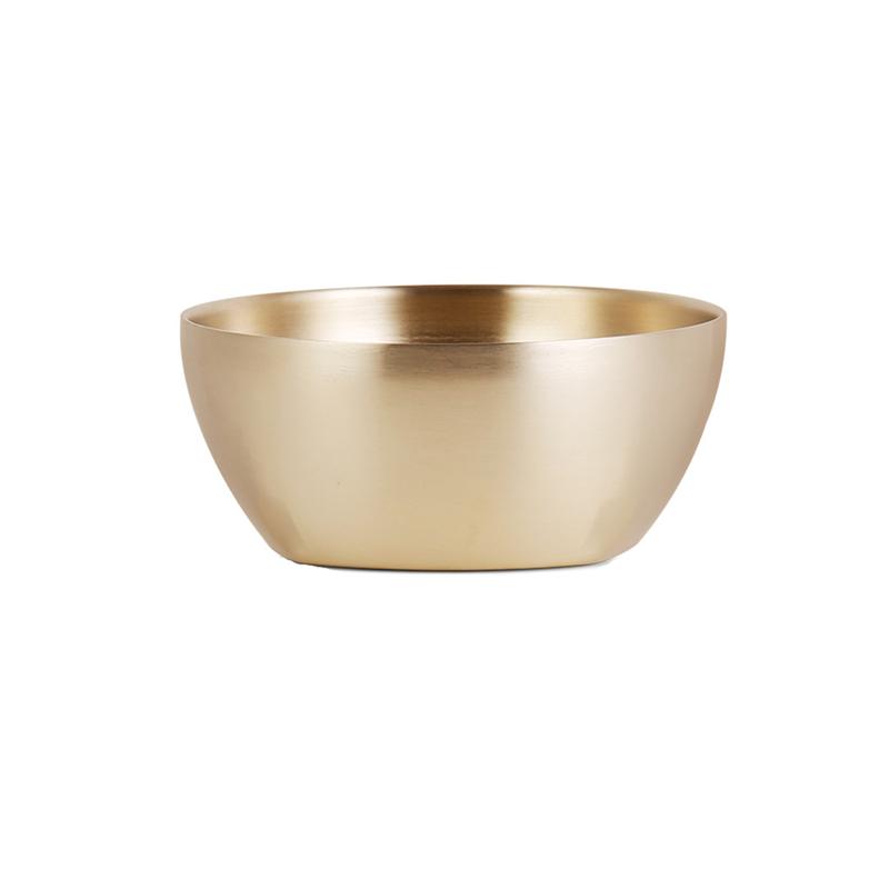 

Двухслойные миски для риса из нержавеющей стали 304 для детей, золотистые, густые, корейские, не допускающие пригорания, миска для салата, кухонная утварь