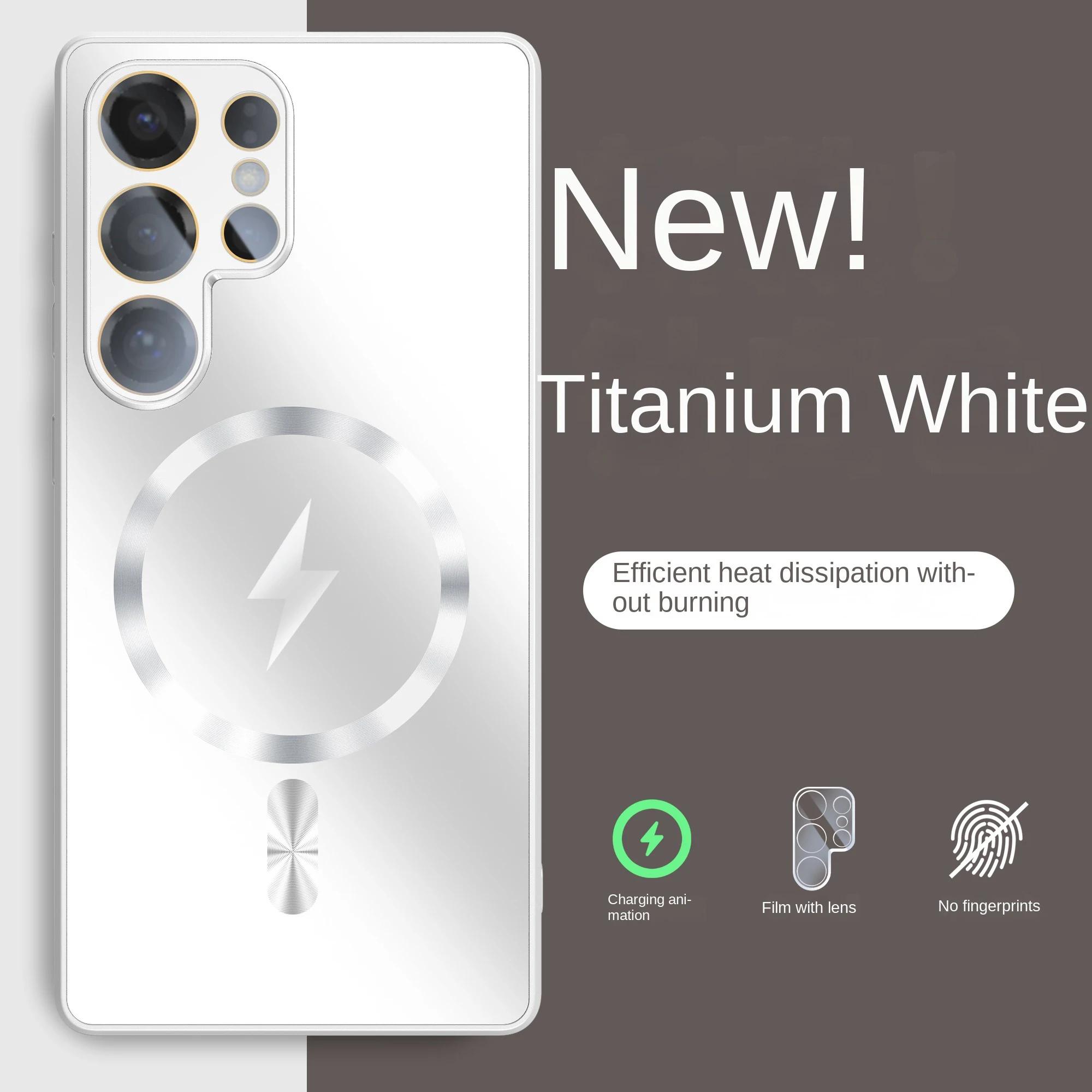 

Ультратонкий матовый магнитный чехол AG для Magsafe для Samsung Galaxy S25 S24 S23 Ultra Plus, защитное стекло для объектива, противоударный чехол For S23 Ultra