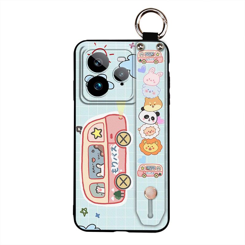 Kickstand Anti-dust Phone Case For Realme GT7 Pro Soft case Cute Silicone Protective Cartoon Fashion Design Ring Lanyard