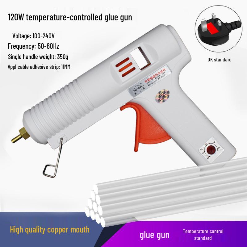 Pistol de lipit la cald cu temperatură reglabilă 120W cu afișaj digital - Grad industrial, batoane de lipici 11mm, temperatură constantă, pentru uz casnic