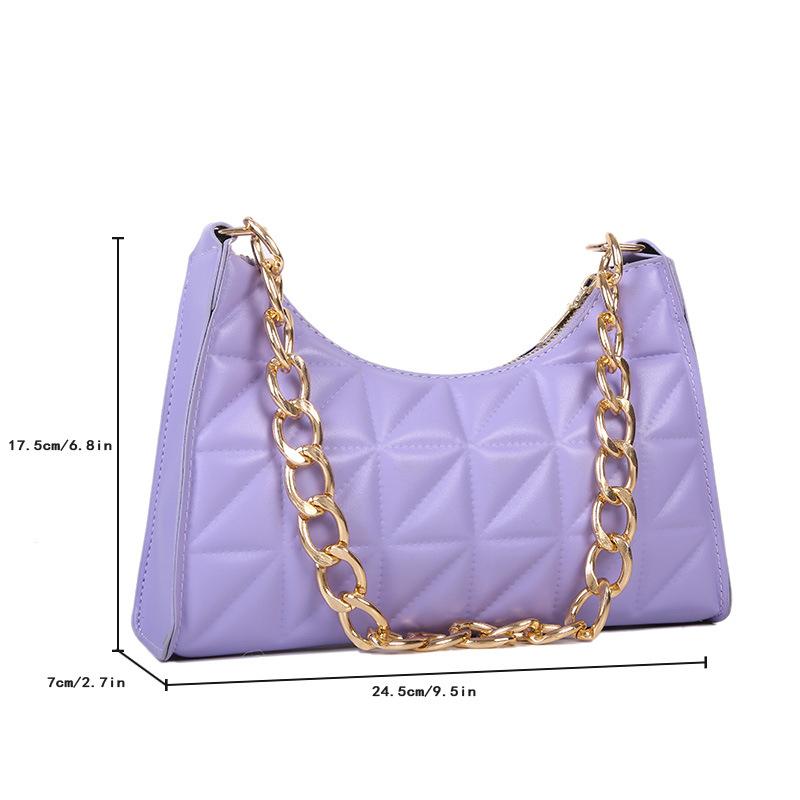 Women's Advanced Underarm Bag New Trend All-match Shoulder Hobo Bag Chain Handbag Female Fashion Plaid Shopping Bag