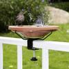 Practical Adjustable Deck Railing Bird Bath Removable Plastic Bird Bath Feeder Brown Garden Bird Bathtub Outdoor