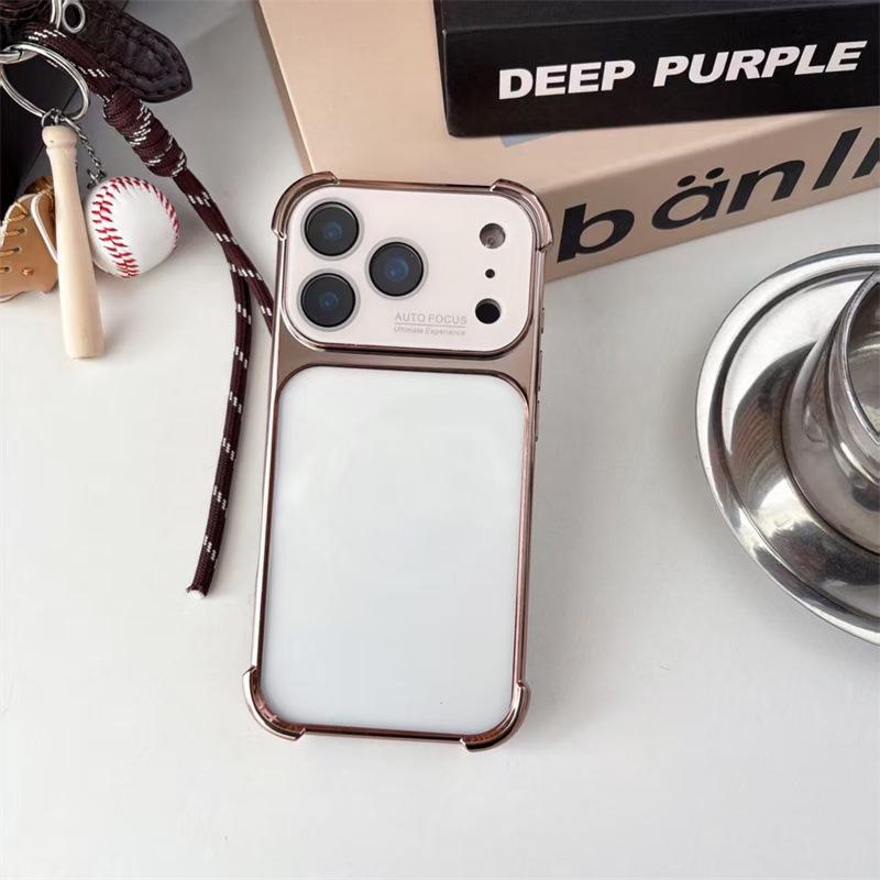 iPhone 17 Pro Case with Large Window & Transparent Back for 16 Pro, Electroplated 15 Pro, and 14 Pro