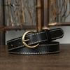 Fashion Retro Trend Decorative Thin Belt Women's Copper Buckle Pure Cowhide Jeans Belt