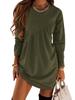 Fall Winter New Solid Long Sleeve Irregular Crew Neck Maxi Dress for Women
