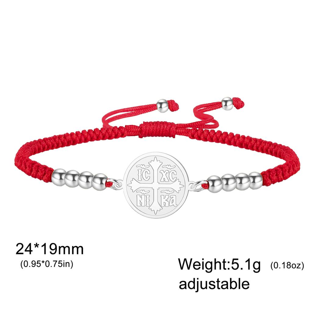 IC XC Punk Cross Seal Bracelets for Women Men Stainless Steel Orthodox Prayer Bracelet Christian Amulet Jewelry Gift