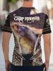 Men'S Fish Pattern Printed Short Sleeve Round Neck Shirt, Summer Outdoor Men'S Clothing, Plus Size