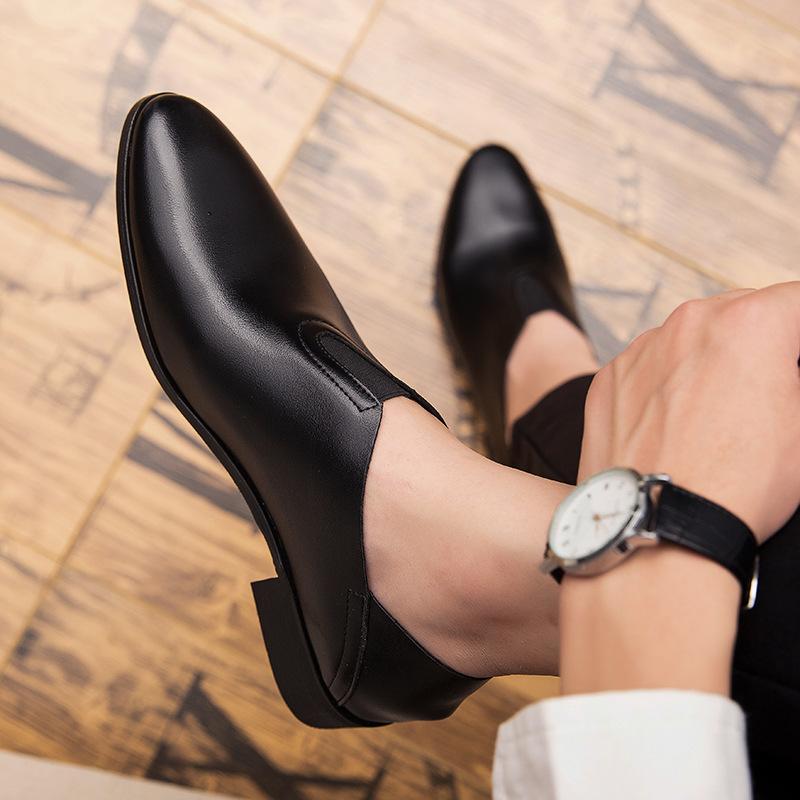 Summer British Small Leather Shoes Men's Teenagers Soft Leather Trend One Pedal Doudou Men's Shoes Hairstylist Casual Shoes