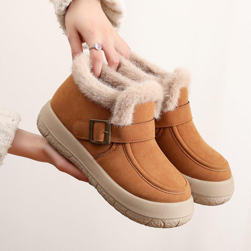 Women's Winter Cotton Snow Boots - Fashionable, Plush-Lined, Non-Slip, Warm, Thick Sole