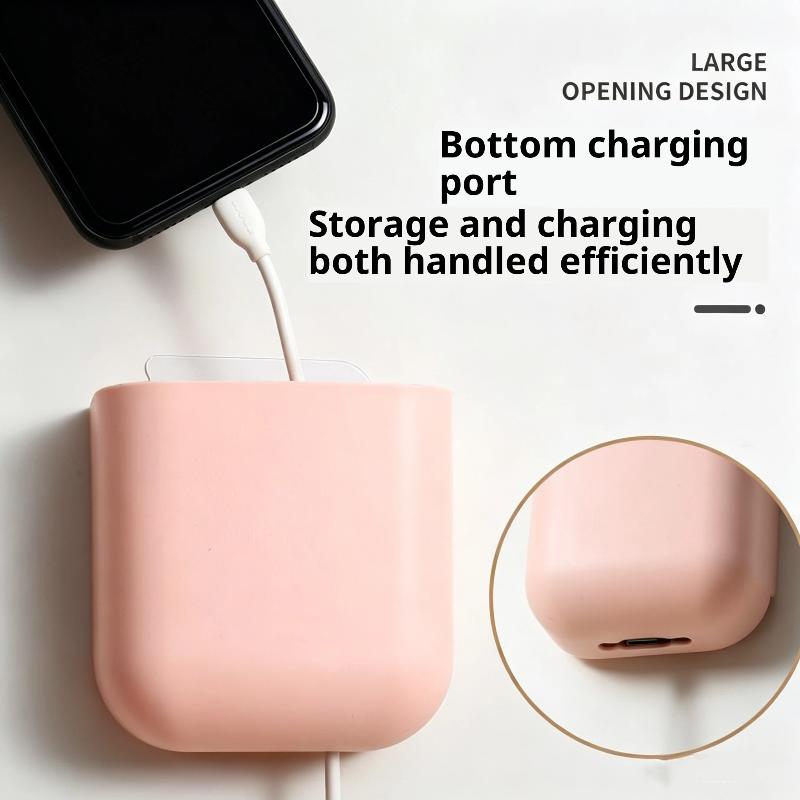 Self-Adhesive Plastic Wall Storage Rack No Drill Organizer for Mobile Phone Remote Controls Workplace Office Use