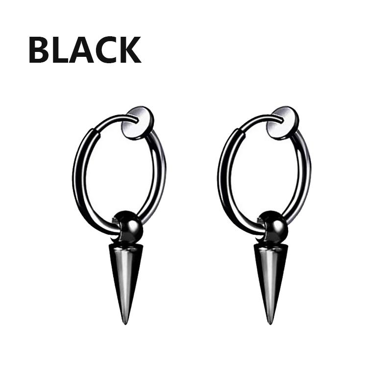 

2 шт. Панк серьги-кольца из нержавеющей стали для мужчин и женщин Готические серьги-кольца с крестом Поп Хип-хоп Пирсинг Серьги-пусеты Циркон