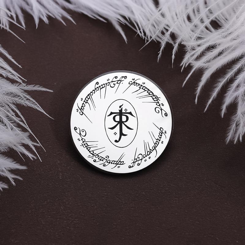 Round Geometric Fashionable Badge Brooch Made From Sturdy Alloy Perfect Collectors For