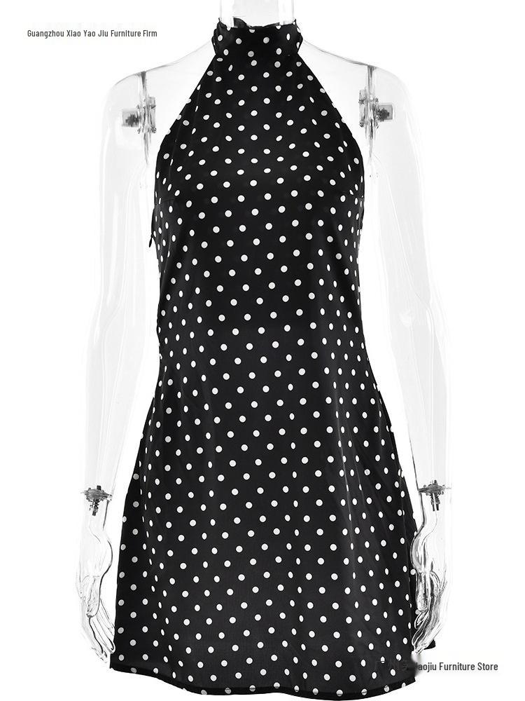 European & American Style Polka Dot Sleeveless Bodycon Dress