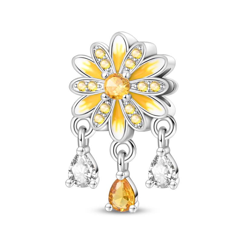 Warm Copper Butterfly Spring Bouquet Charm Beads Suitable Fit Pan Original Bracelet Diy Jewelry Gift