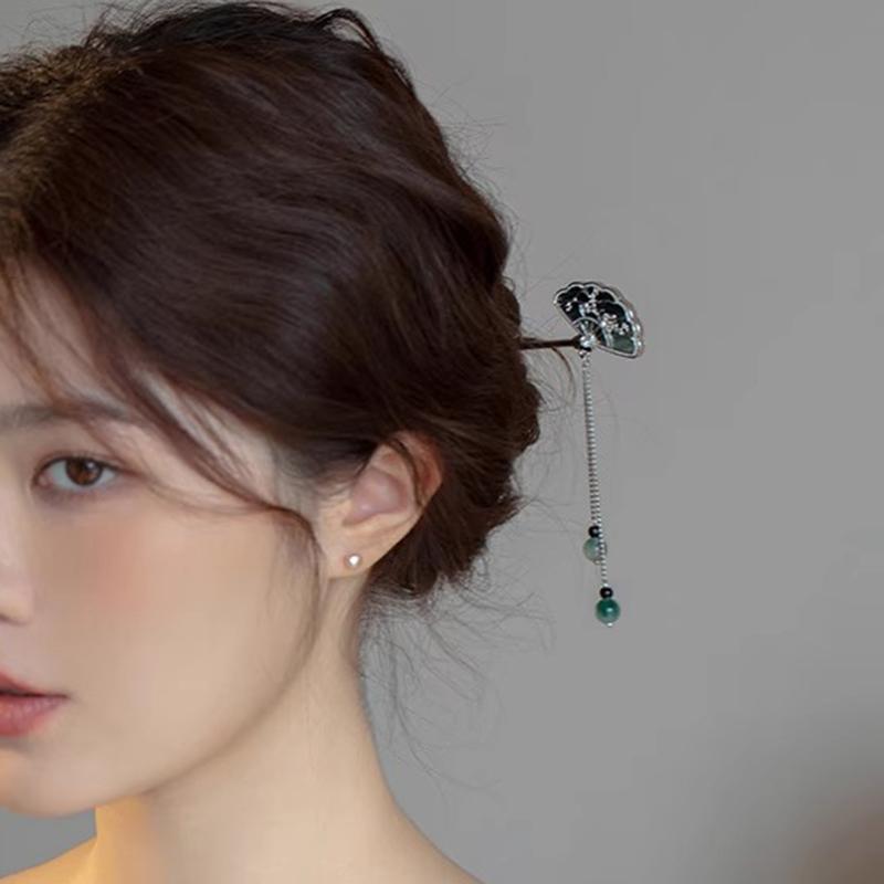New Chinese Super Fairy Fan Tassel Hairpin Advanced Sense Shaking Hairpin Hanfu Cheongsam Hairpin Ancient Style Headdress