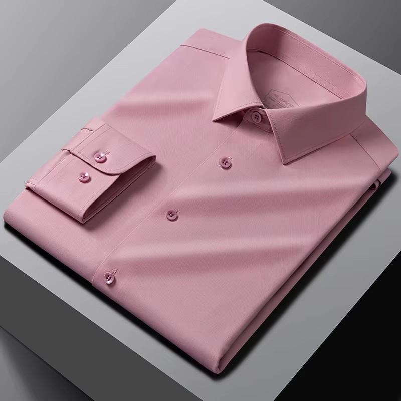 New Modal Anti-wrinkle 8XL Shirts Men Long Sleeve Slim Fit Business Work White Shirt Soft Cozy Striped Men Shirt Long Sleeve