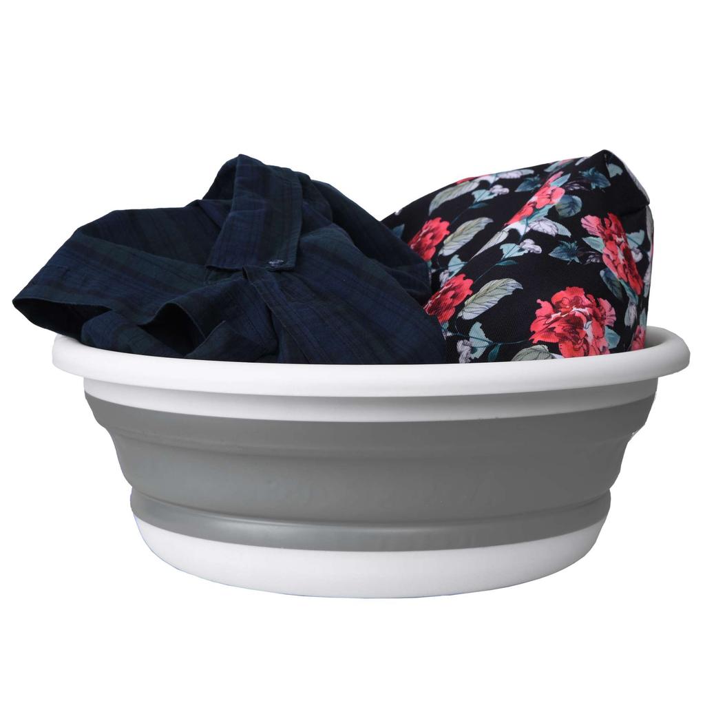 Miska Okrągła 37 Cm Biało-Szara Elba Compact 9 Litrów