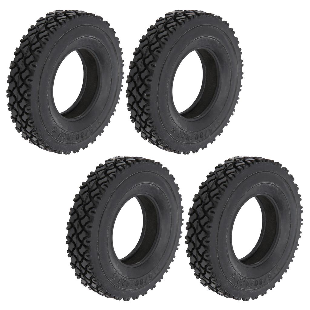 4Pcs 20mm Width Shoe Sole Pattern Tyre for Tamiya Tractor Truck 1/14 RC Car Black