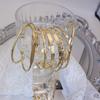 8Pcs Set Vintage Gold Open Bangle Bracelets Twisted Textured Geometric Cuff Jewelry for Women