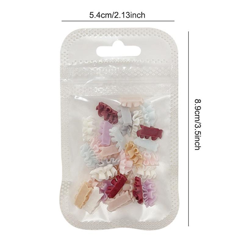 30Pcs 3D French Nail Art Skirt Hemline Charms Accessories Curved Resin Lace For Manicure Nails Decoration Supplies