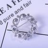Fashion Silver Rhinestone Round Wreath Brooches For Women Clothing Coat Jewelry Accessries Gift