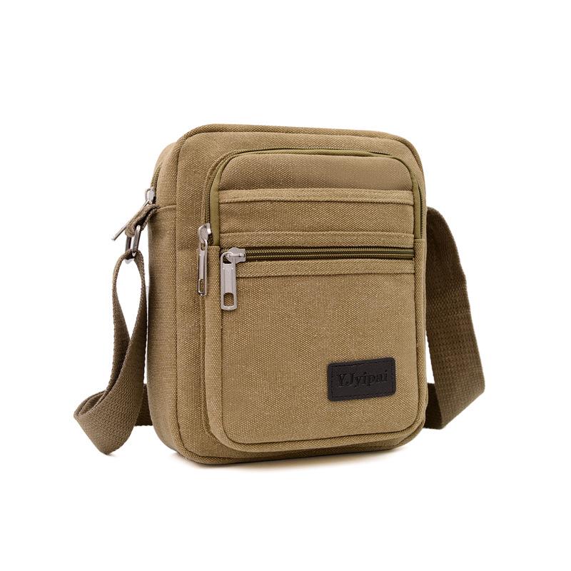 Men's Retro Fashion Canvas Crossbody Bag - Breathable, Solid Color Design