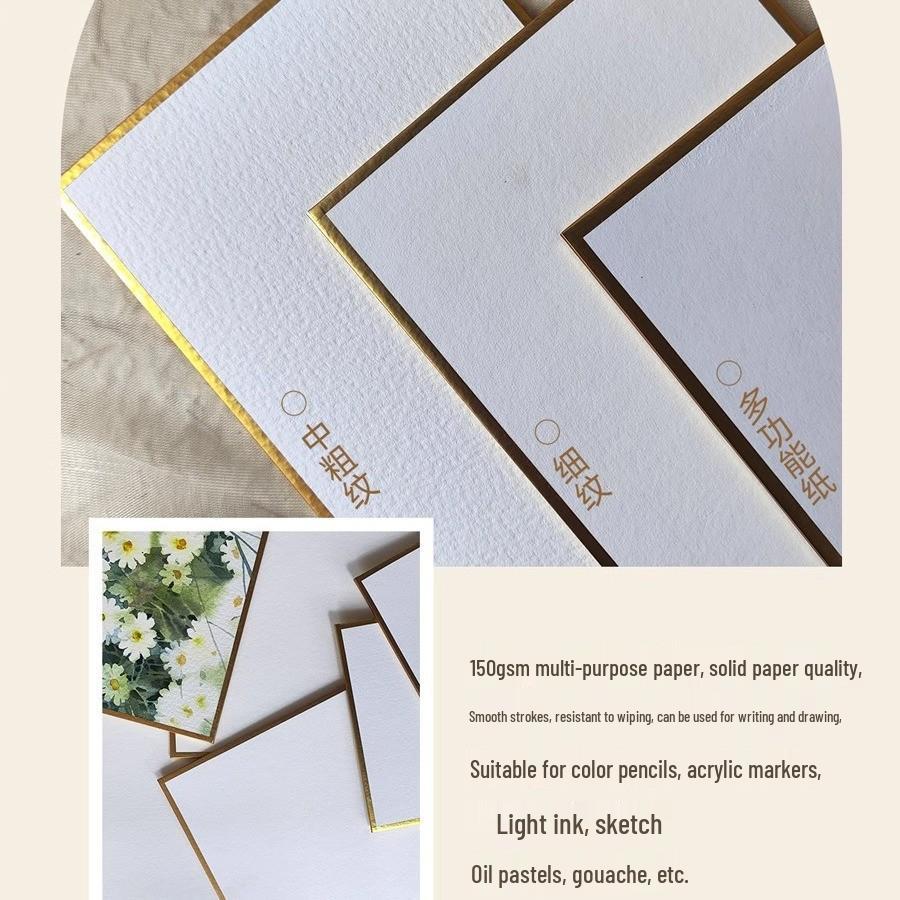 Zun Jue Square Watercolor Paper Sketchboard - Cotton Pulp Blank Bookmark for Watercolor, Marker, Signature, and Anime.