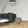 Round Linen-Look Storage Ottoman - Light Grey
