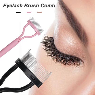 1 pièce Peigne à cils Maquillage pour cils Séparateur de cils Outil Brosse de toilettage pour sourcils avec Étui transparent Design courbé S'adapte à la forme de l'œil