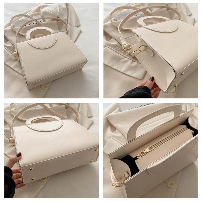 Solid Color Square Top-handle Bag For Commuting Casual Women's Crossbody Shoulder Bags Designer Ladies Handbags
