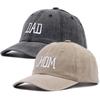 Unisex Washed Cotton Cap DAD MOM Embroidery Baseball Cap Outdoor Couple Chic Dad Hats
