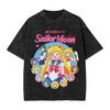 New Edition Pretty Sailor Moon Graphic Print TShirt  Vintage Cotton Washed ShortSleeved Top for Men Women Streetwear
