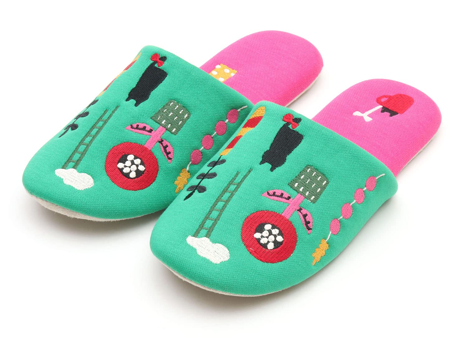 

ATSUKO MATANO Play Cat Soft Slippers Room Cute and Stylish Black [Atsuko Matano, Shoes, Cat] (Green) зелёный