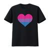 Bisexual Pride Flag Heart Bi T Shirt Vintage Washed Unisex Versatile Streetwear Breathable Designer Clothes Stylish