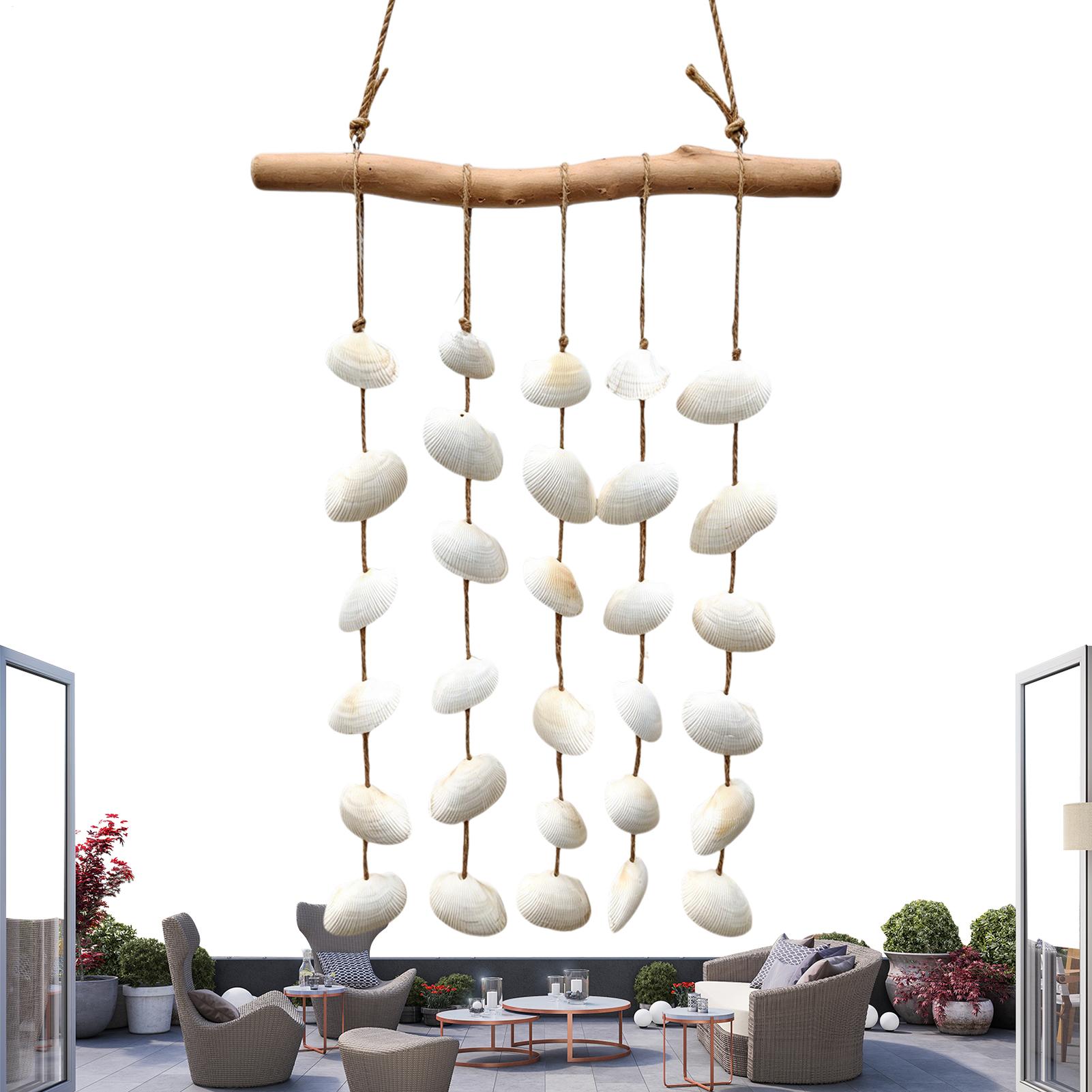 

Floating Wood Shell Wall Art Decoration Boho Natural Decorative Wind Chimes Sea Shell Wall Decor For Living Room Bedroom China Mainland