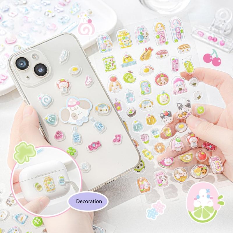 Cartoon Sticker 3D Stereoscopic Sticker Reward Sticker Bottle Sticker Decorative Sticker for Journal