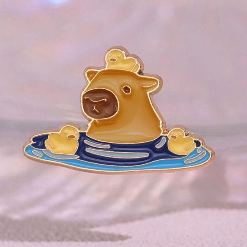 Emoticon Pack Capybara Brooch Animal Capybara Zinc Zinc Alloy Badge Cartoon Pin Brooch  Backpack Accessories