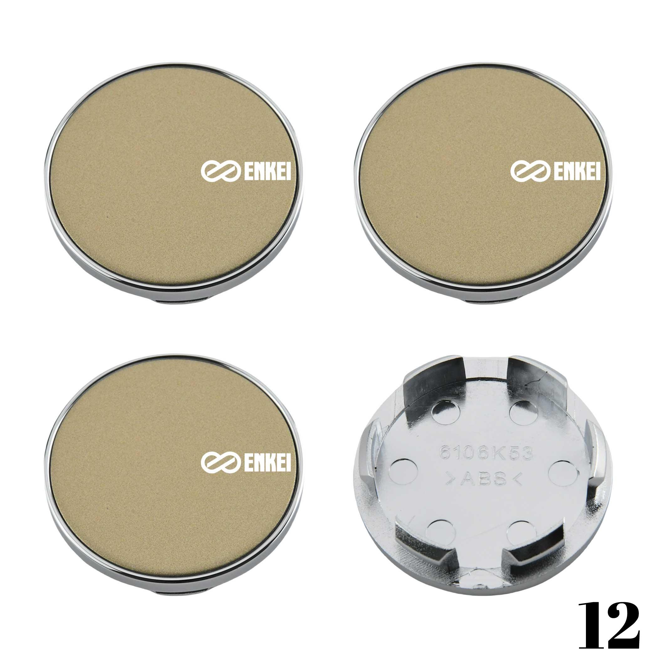 

4PCS Wheel Center Cap 53mm & 54mm Rim Cover Hub Cap ENKEI Emblem Wheel Cap Car Accessories OD 53mm (clip 48mm)